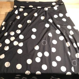 NWT LulaRoe small azure skirt, black w/polka dots